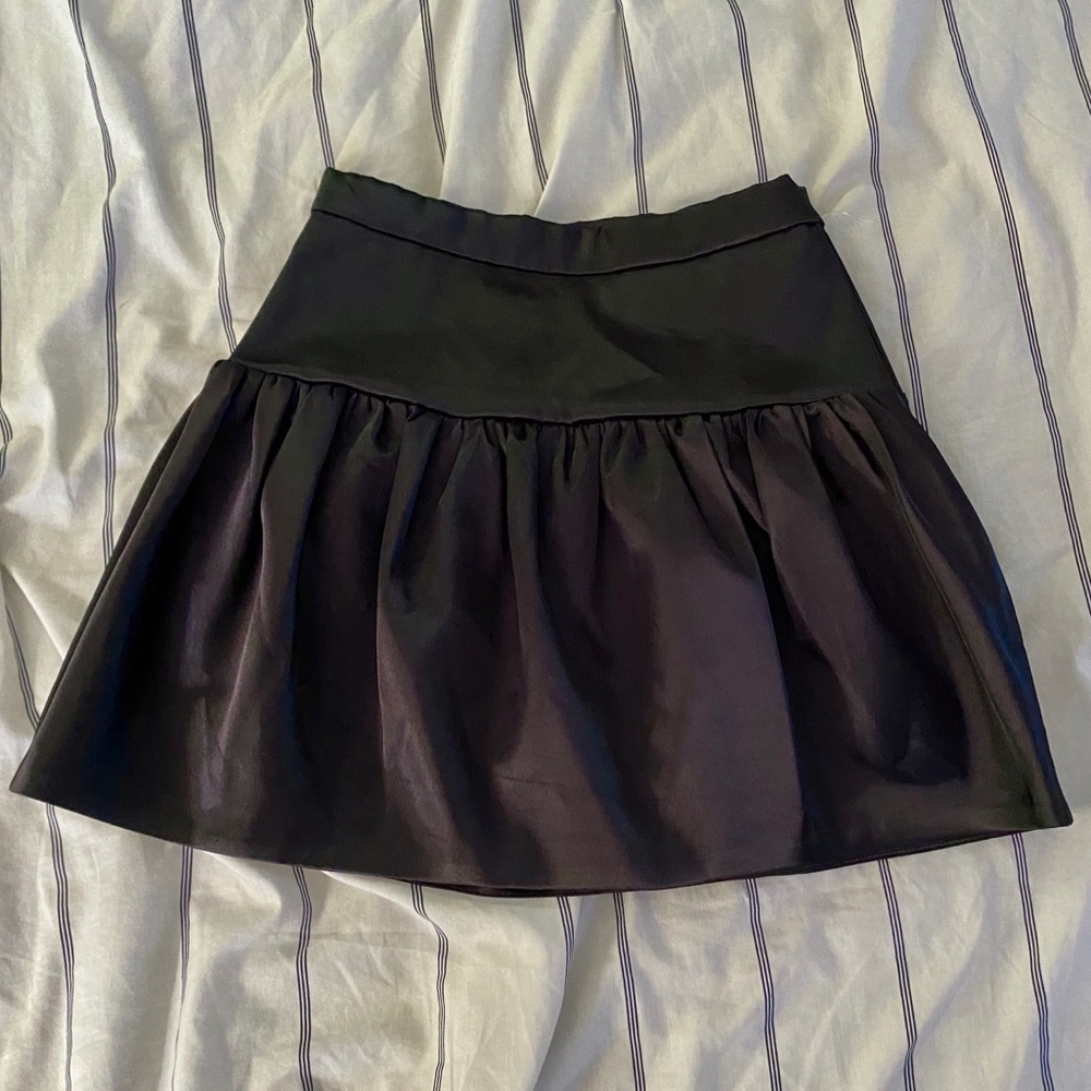 Zara black bell skirt silk material with ruffles